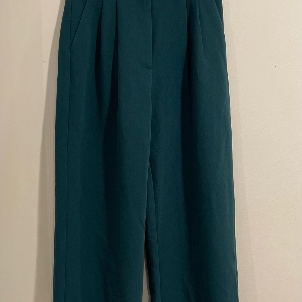 Abercrombie & Fitch Green Sloane Tailored Wide Leg Pant